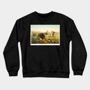 Bison Hunt Art Crewneck Sweatshirt